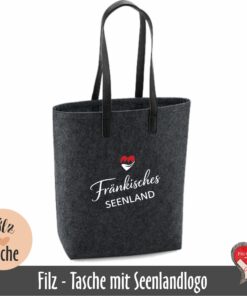 Umhängetasche aus Filz mit Motiv Fränkisches Seenland | Filztasche Souvenir Fränkisches Seenland