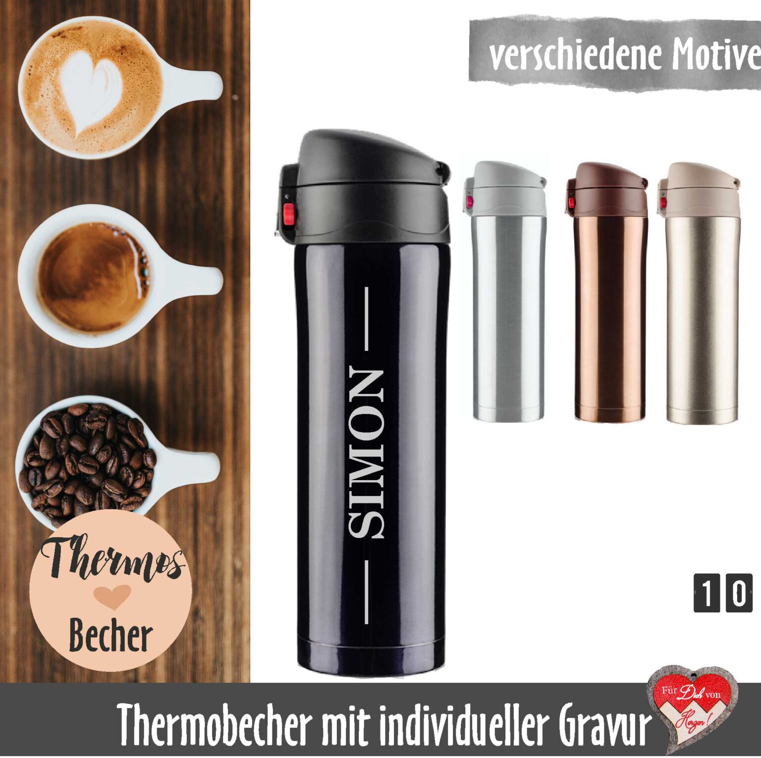 Personalisiert Edelstahl-Trinkflasche Mit Gravur – Wähle 350 Ml Oder 750 Ml, Doppelwandig Isoliert