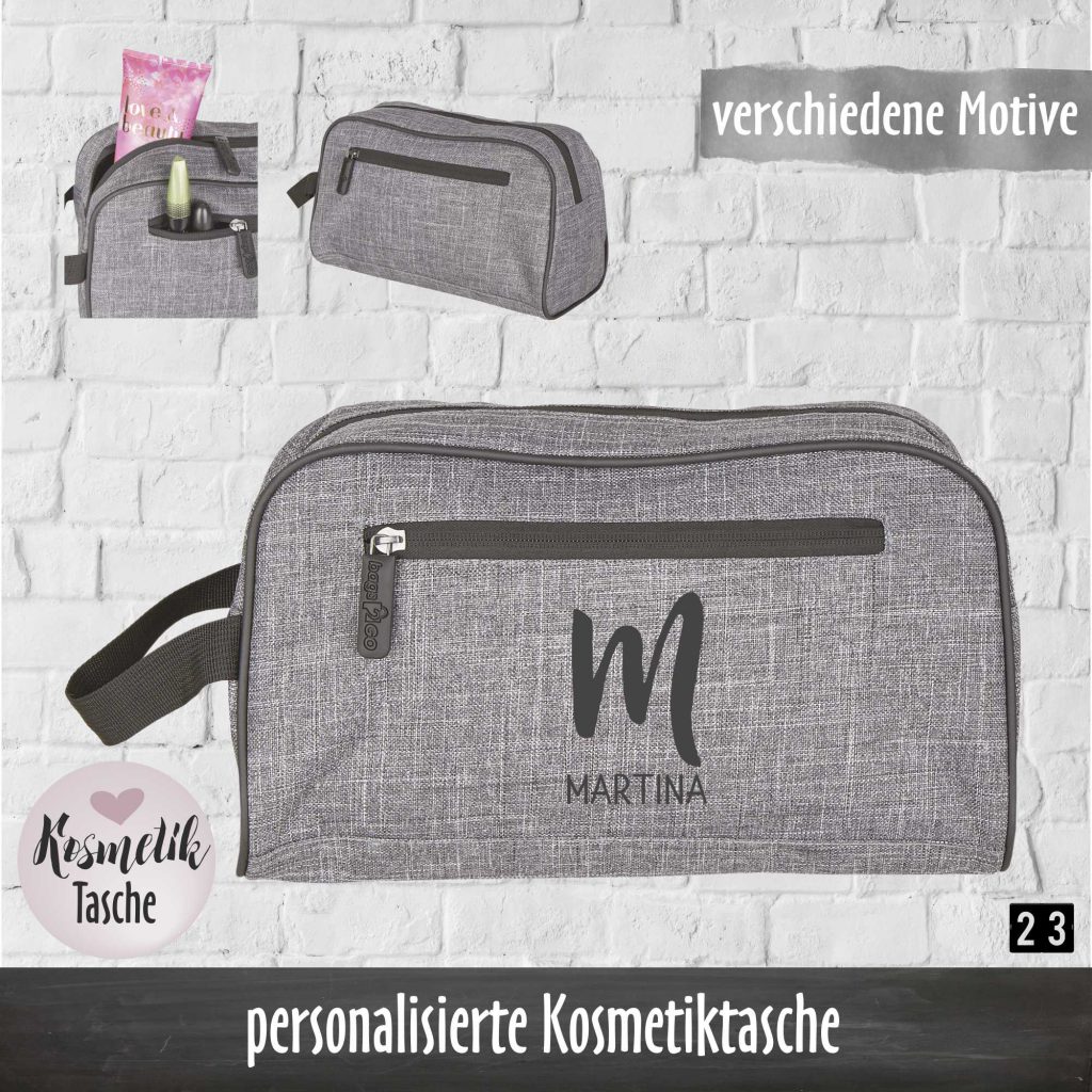 Personalisierter Kulturbeutel; Waschtasche mit Name; Kosmetiktasche mit